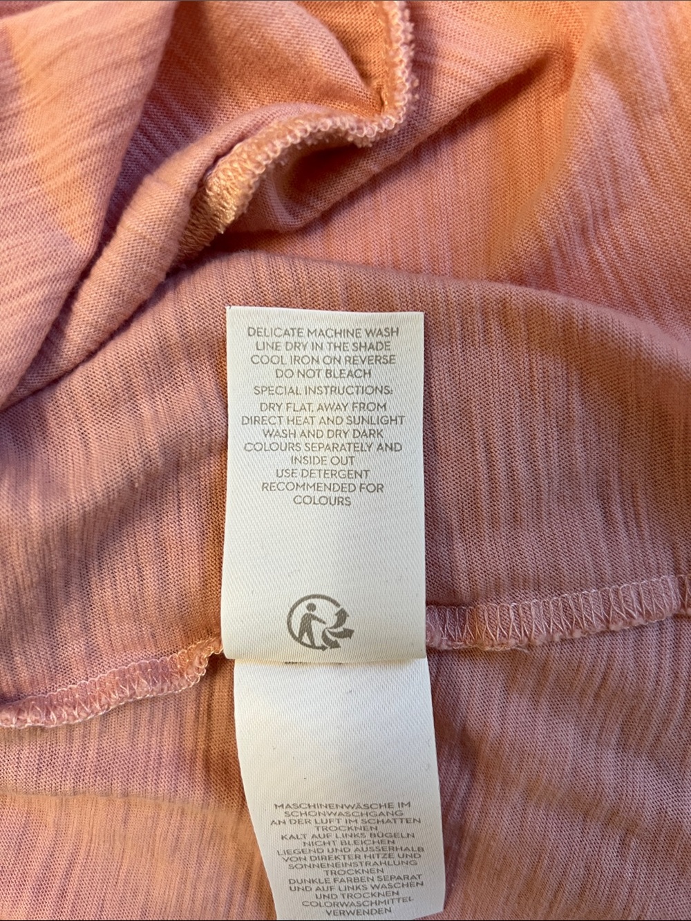 Boden Cleo Broderie Slub Jersey Top Pink Eyelet Cotton Lace Long Sleeve US 6R - Picture 9 of 14